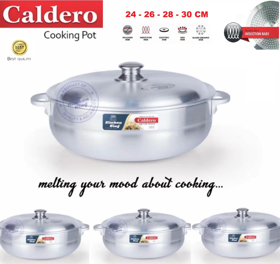 KK Metal-Finish Caldero Pots Set (S/L) (20-22-24-26 CM)